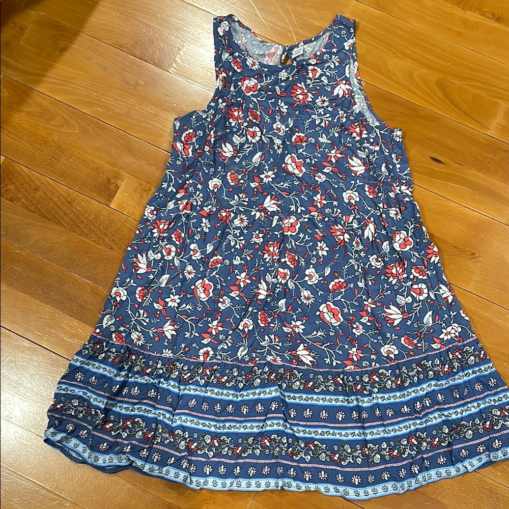 Old Navy Pink and Red Scoop Neck Sundress